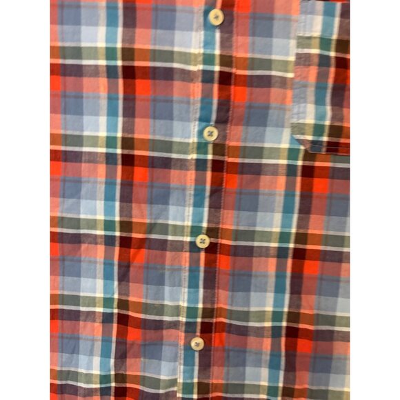 Mossimo Supply Co Mens Athletic Fit Plaid Button-Up Shirt Blue/Red Size L - Picture 4 of 13